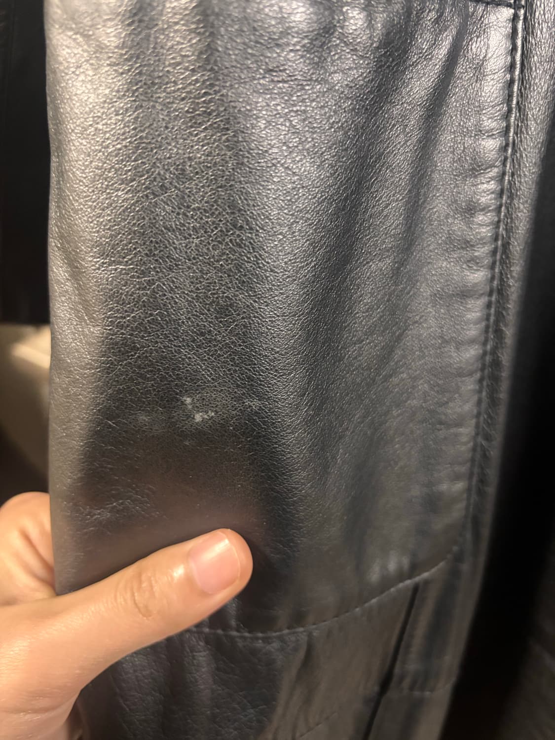 리얼 레더 롱 코트 상품이미지4