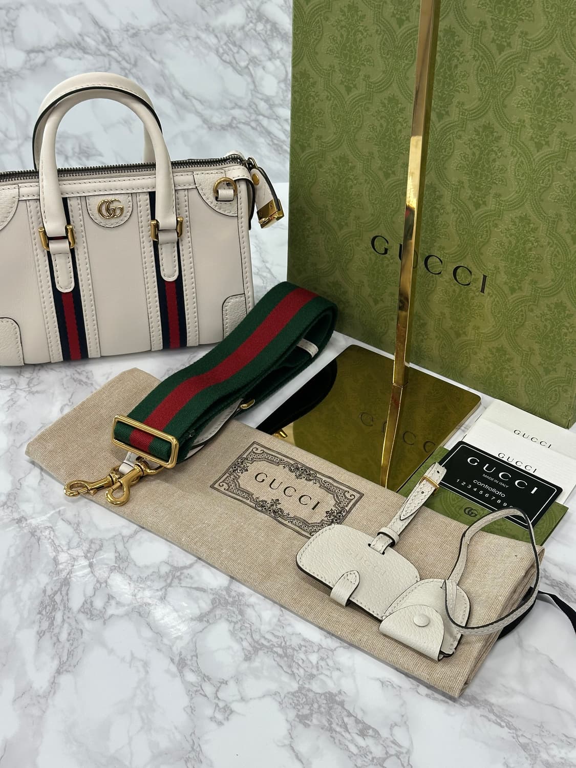 [새상품급/풀구성] 구찌 바울레토 탑핸들 미니백 화이트  상품이미지8