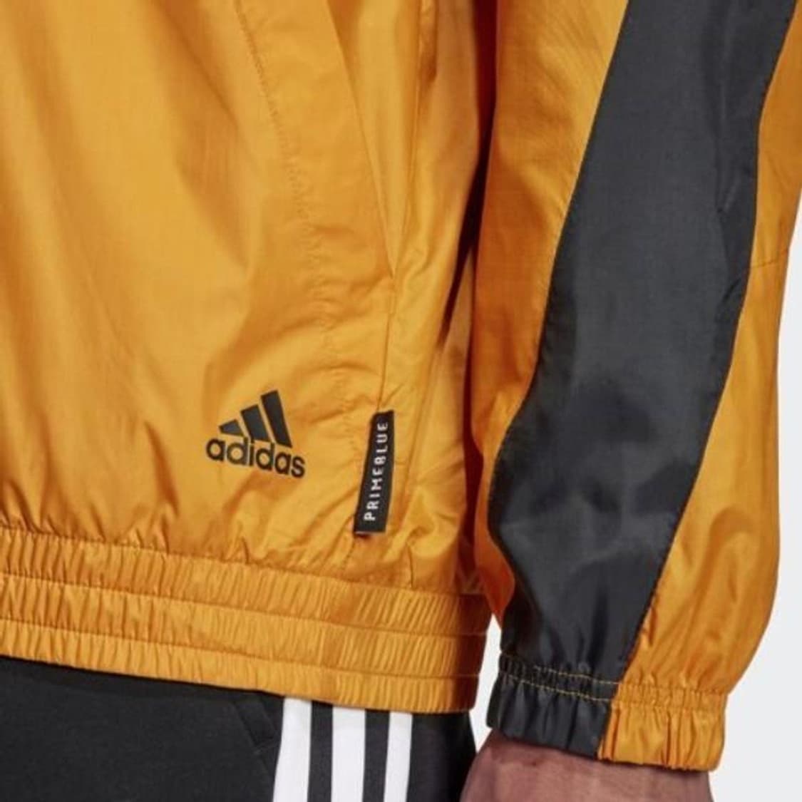 아디다스 윈드브레이커 하이브리드 기모 배색 오렌지 바람막이 L 새상품 상품이미지4