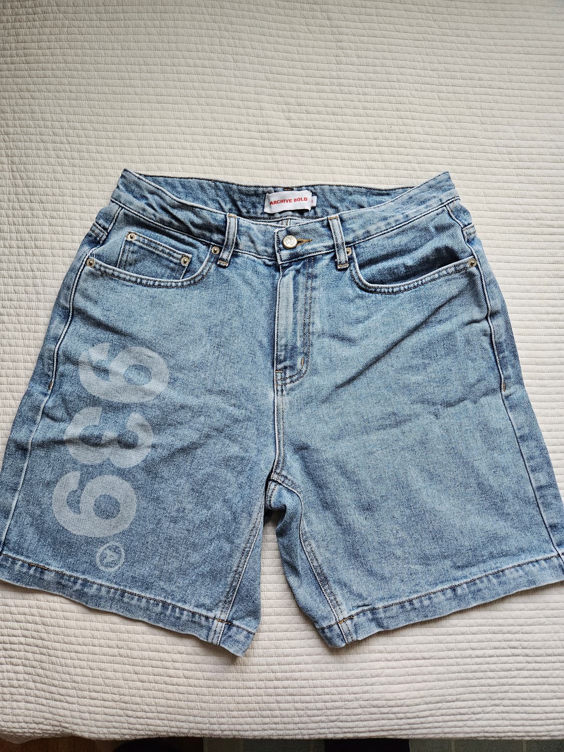 남여 공용/ 아카이브볼드 로고 데님 쇼츠 S 상품이미지7