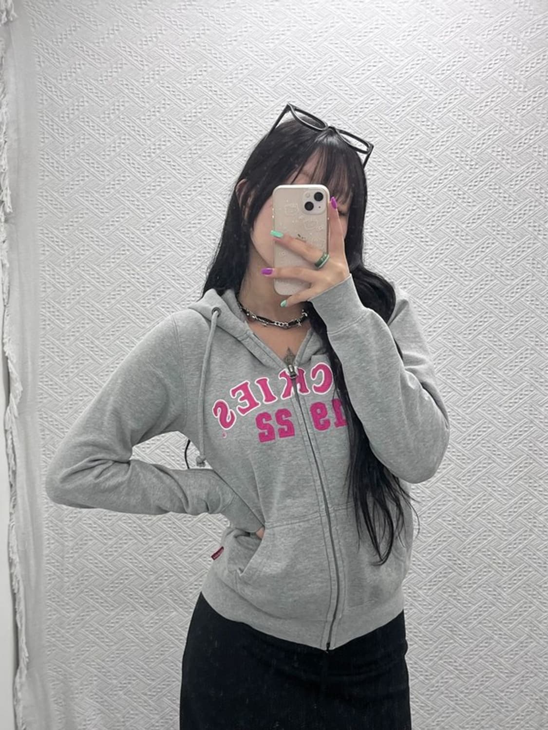 디키즈 올드스쿨 Y2K 핑크 아치로고 후드 집업 M C07043 상품이미지1