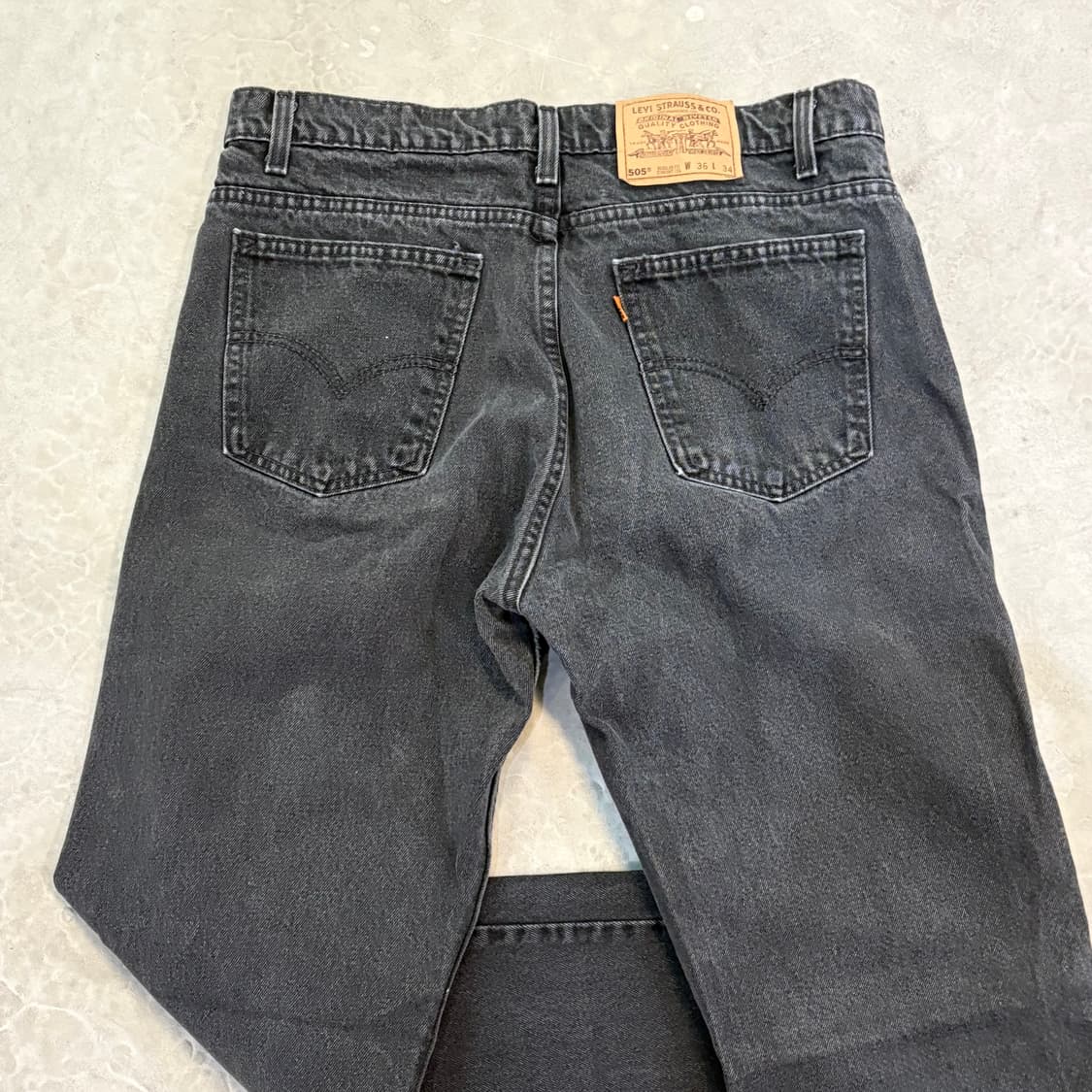 [36/34] 90s USA🇺🇸 리바이스 505 오렌지 탭 블랙 흑청 상품이미지6