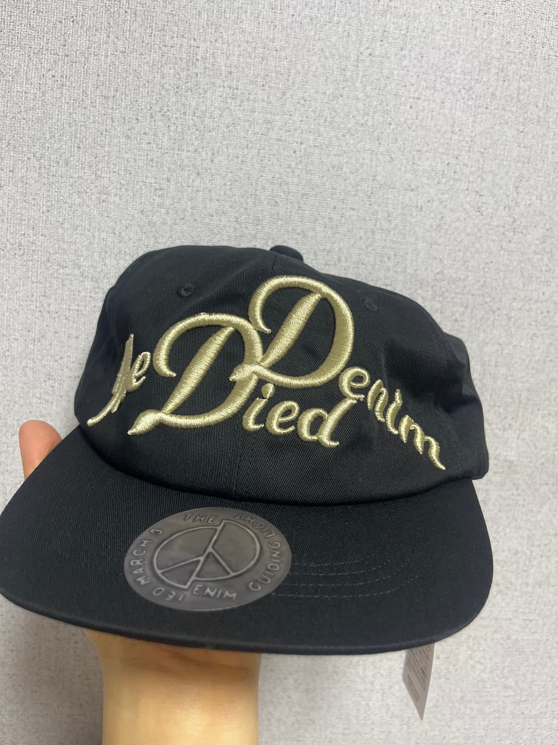 캐피탈 데님 베이스볼캡 더 데님 다이드 자수 로우 블랙 상품이미지1