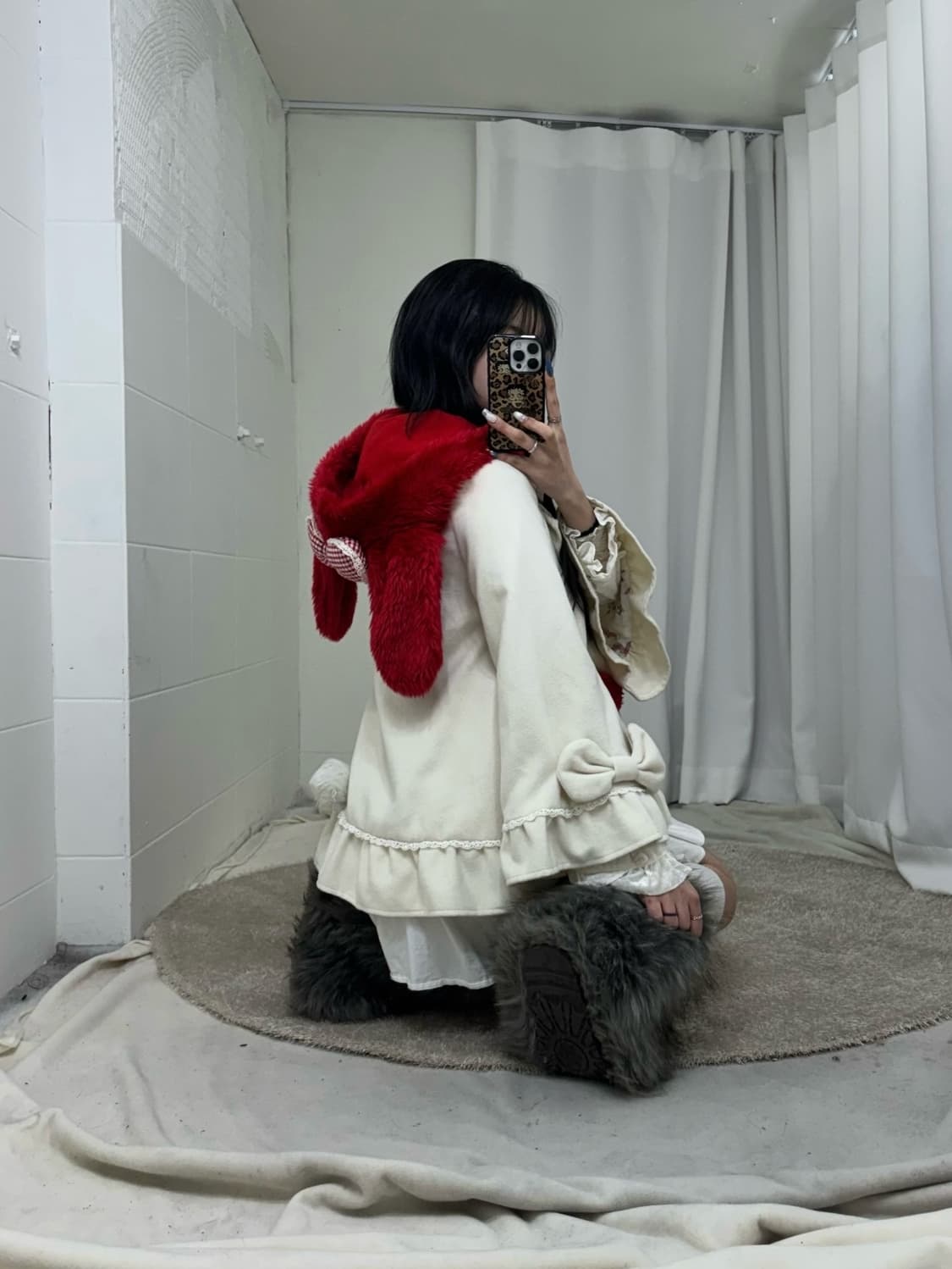 디어마이러브 디마럽 산리오 콜라보 마이멜로디 화이트 러블리 히메 코트 상품이미지8