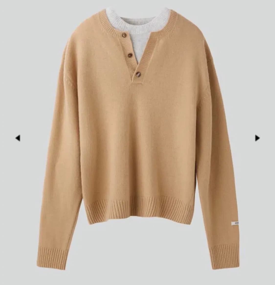 렉토 더블 레이어드 니트 베이지 m 상품이미지2