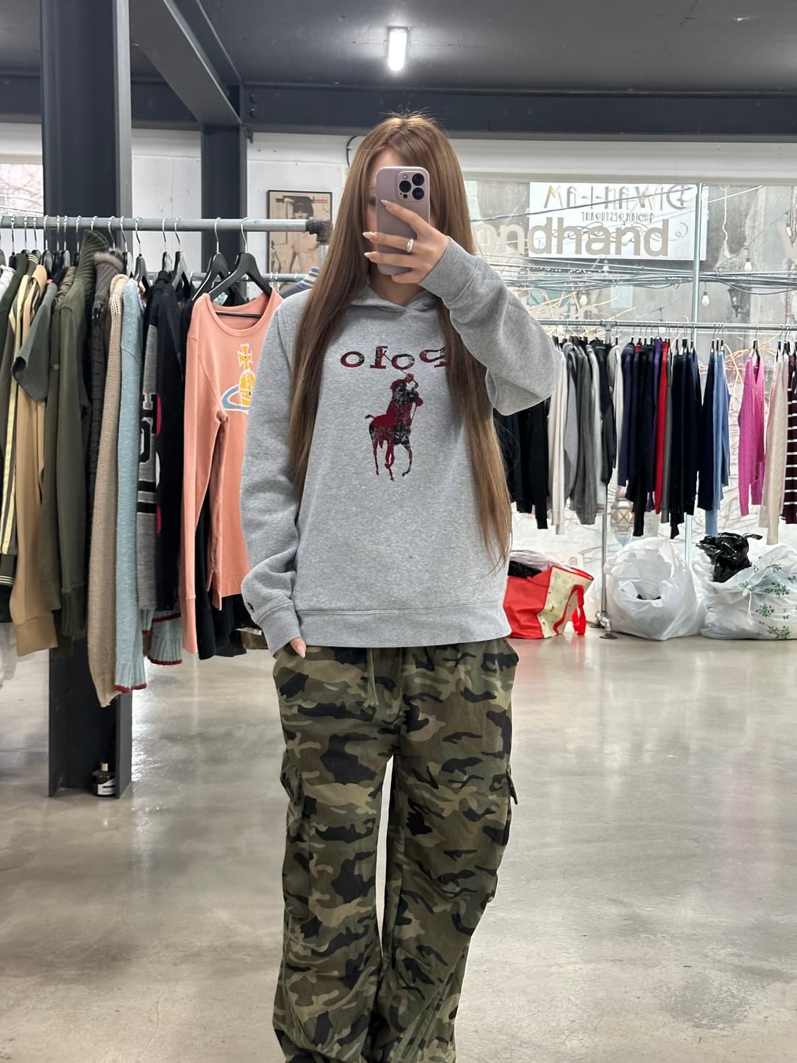 폴로랄프로렌 신형큐알택 빅포니 보이즈버팔로 체크 후드티 상품이미지3