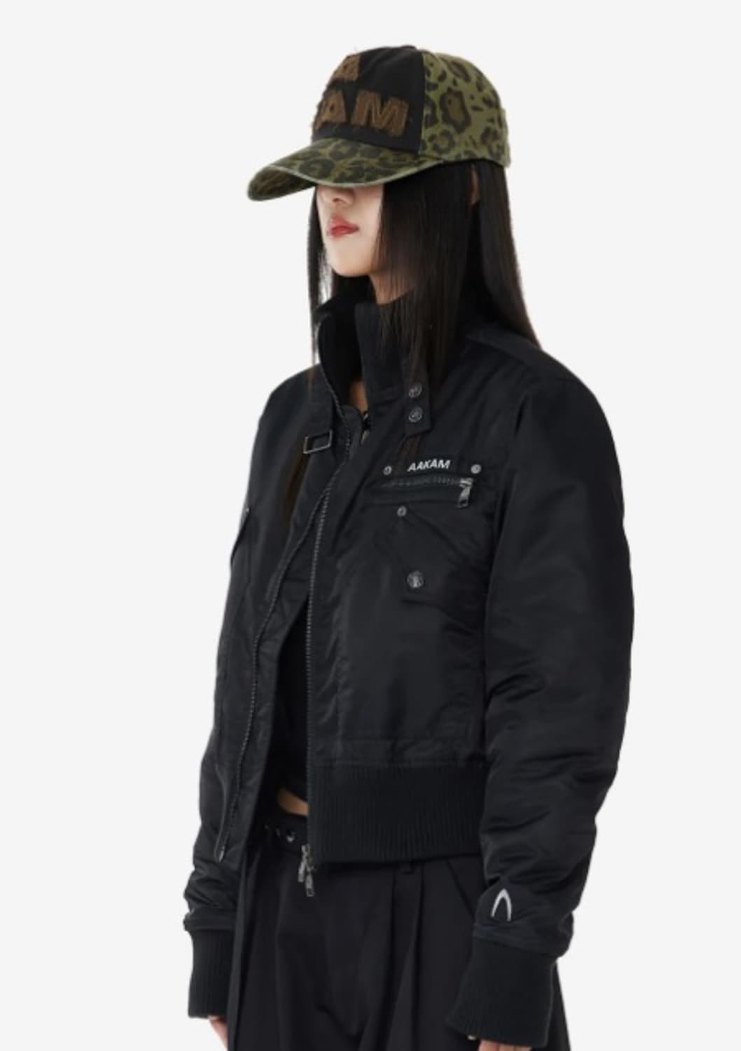 high-neck bomber jacket (black) 상품이미지1