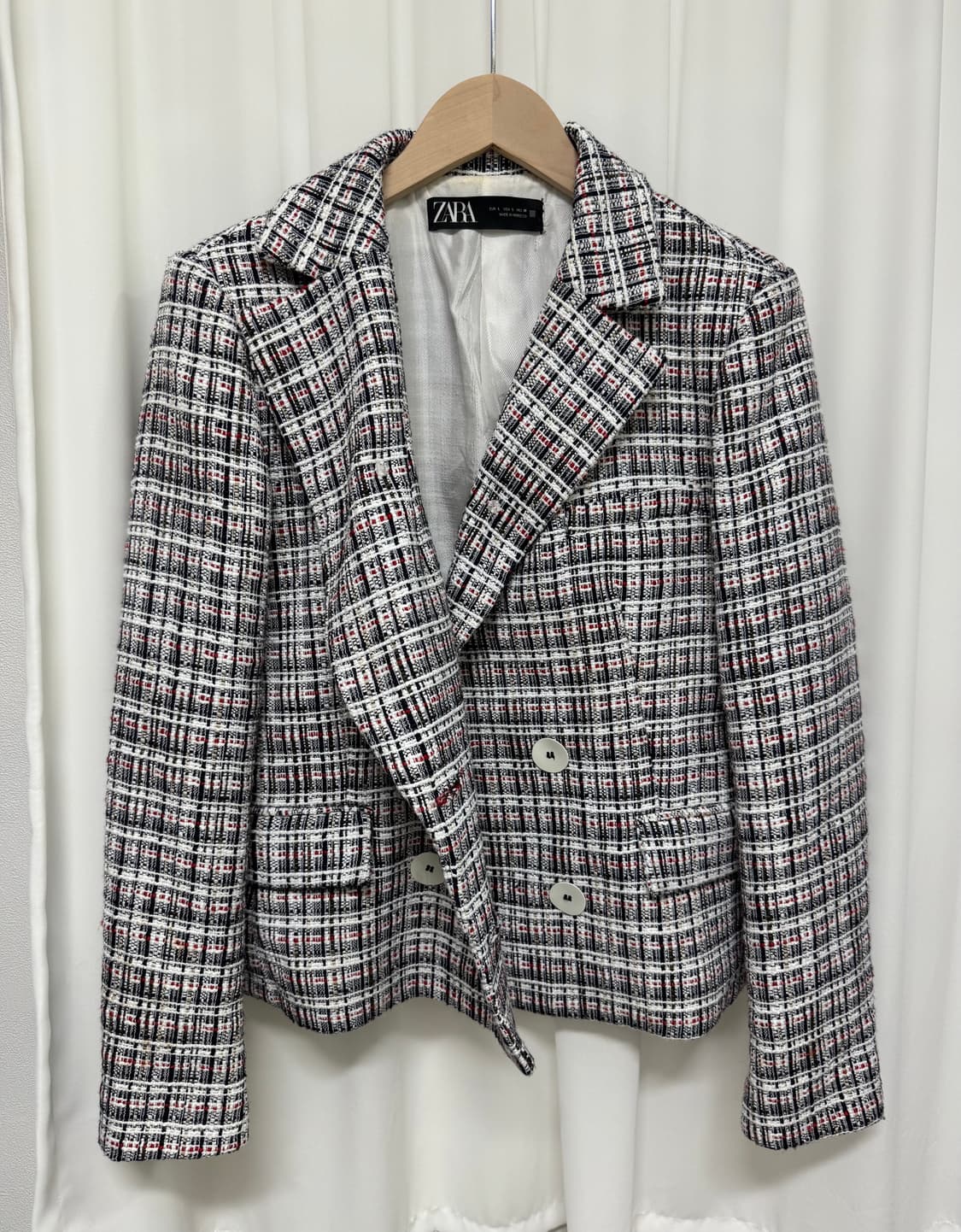 ZARA 자라 체크 트위드 자켓 상품이미지3