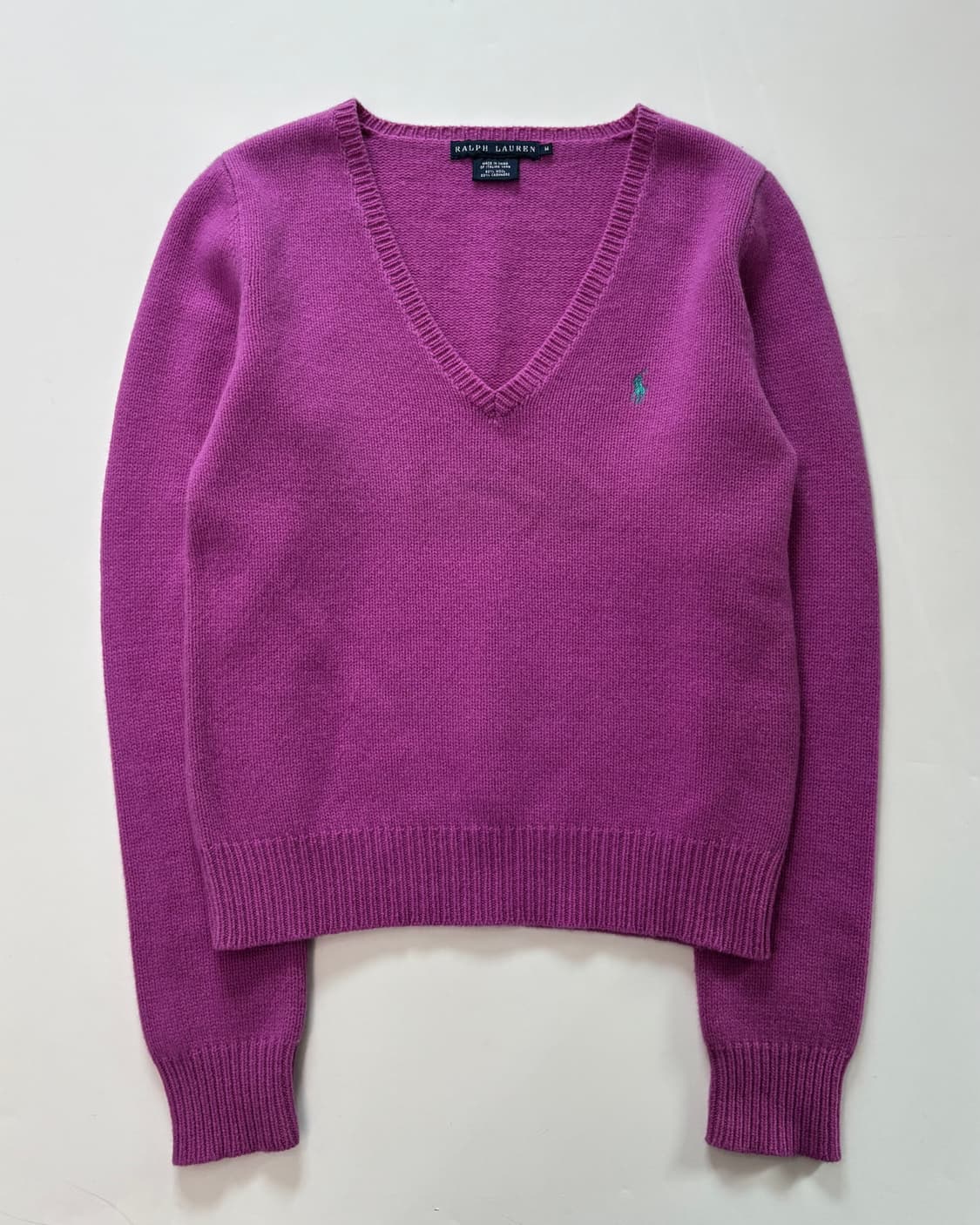 Polo 랄프로렌 울 캐시미어 핑크 브이넥 니트 상품이미지3
