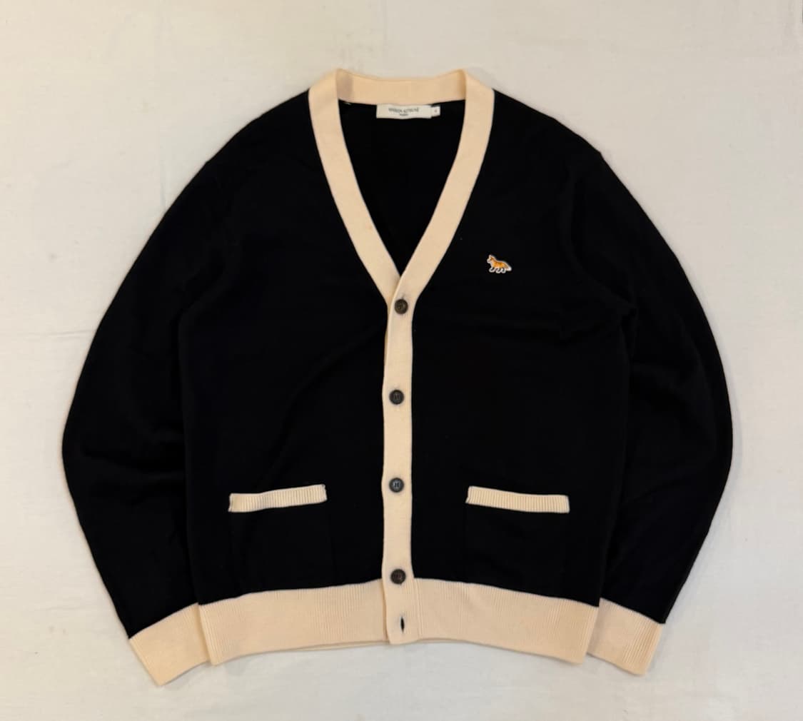 메종키츠네 베이비폭스 울 가디건 블랙 상품이미지1