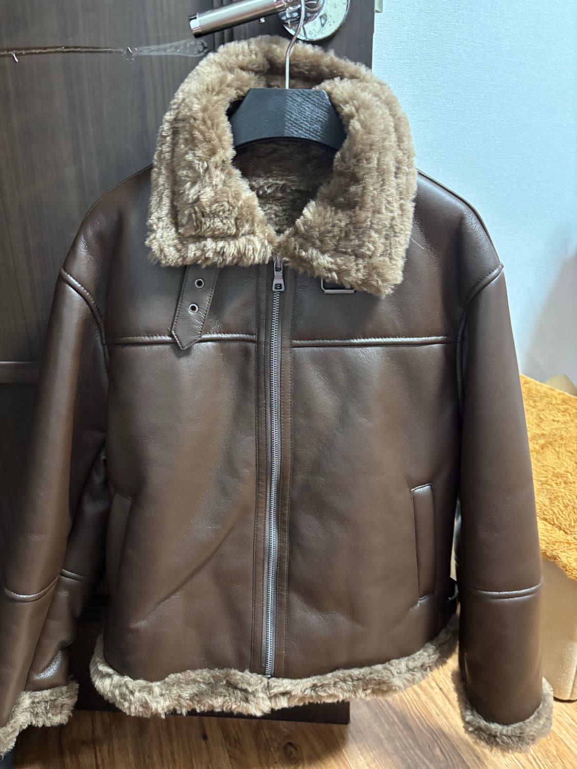 무스탕 블랙, 브라운 두 개 일괄 판매 상품이미지5