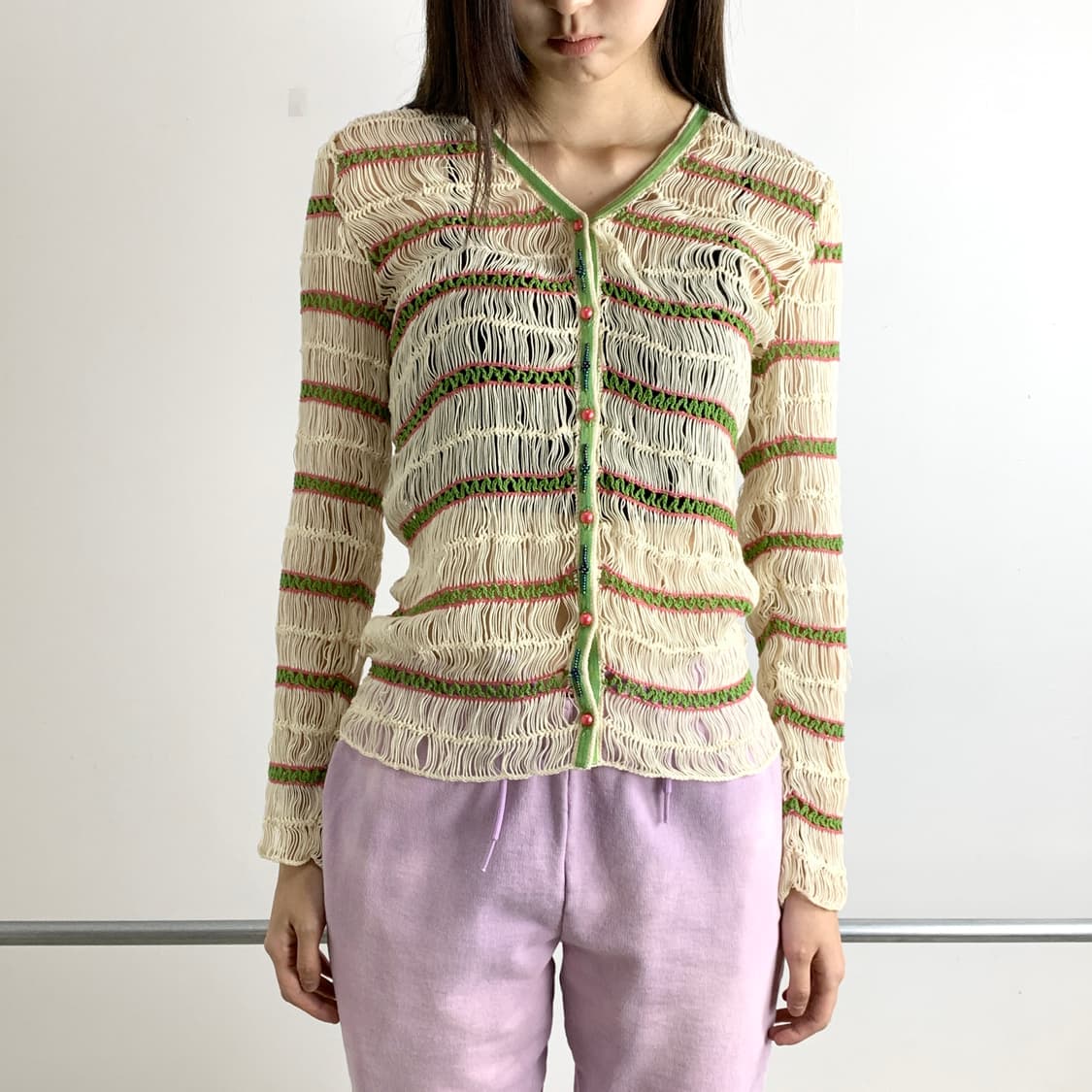 히스테릭 글래머 네트 스트라이프 가디건 상품이미지2