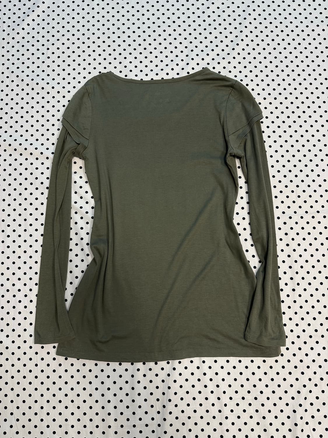 jpn 에스닉 카키 레이어드 긴팔티 갸루 y2k 펑크 상품이미지4