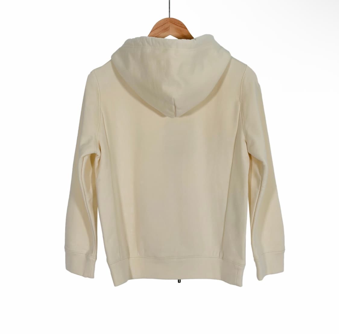 [M] 미우미우 여성 코튼 로고 플리스 지퍼 후드 집업 자켓 내츄럴 크림 상품이미지3