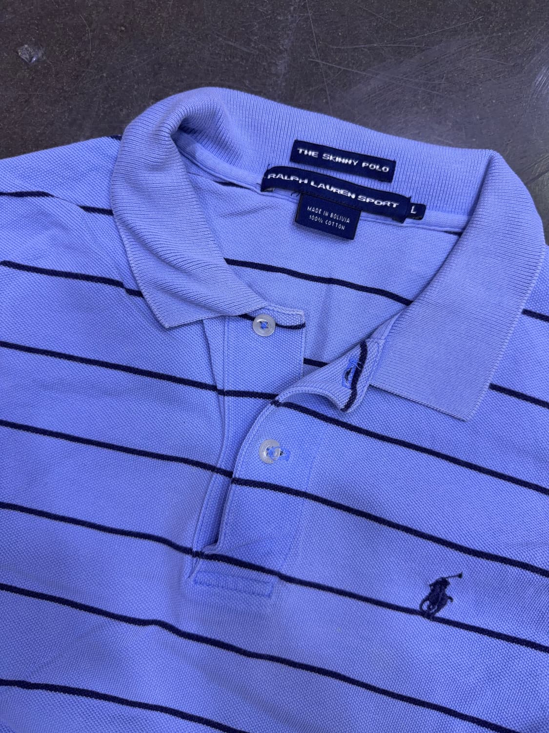 랄프로렌 스포츠 폴로 스트라이프 긴팔티 pkt 카라티 우먼스 L 상품이미지3