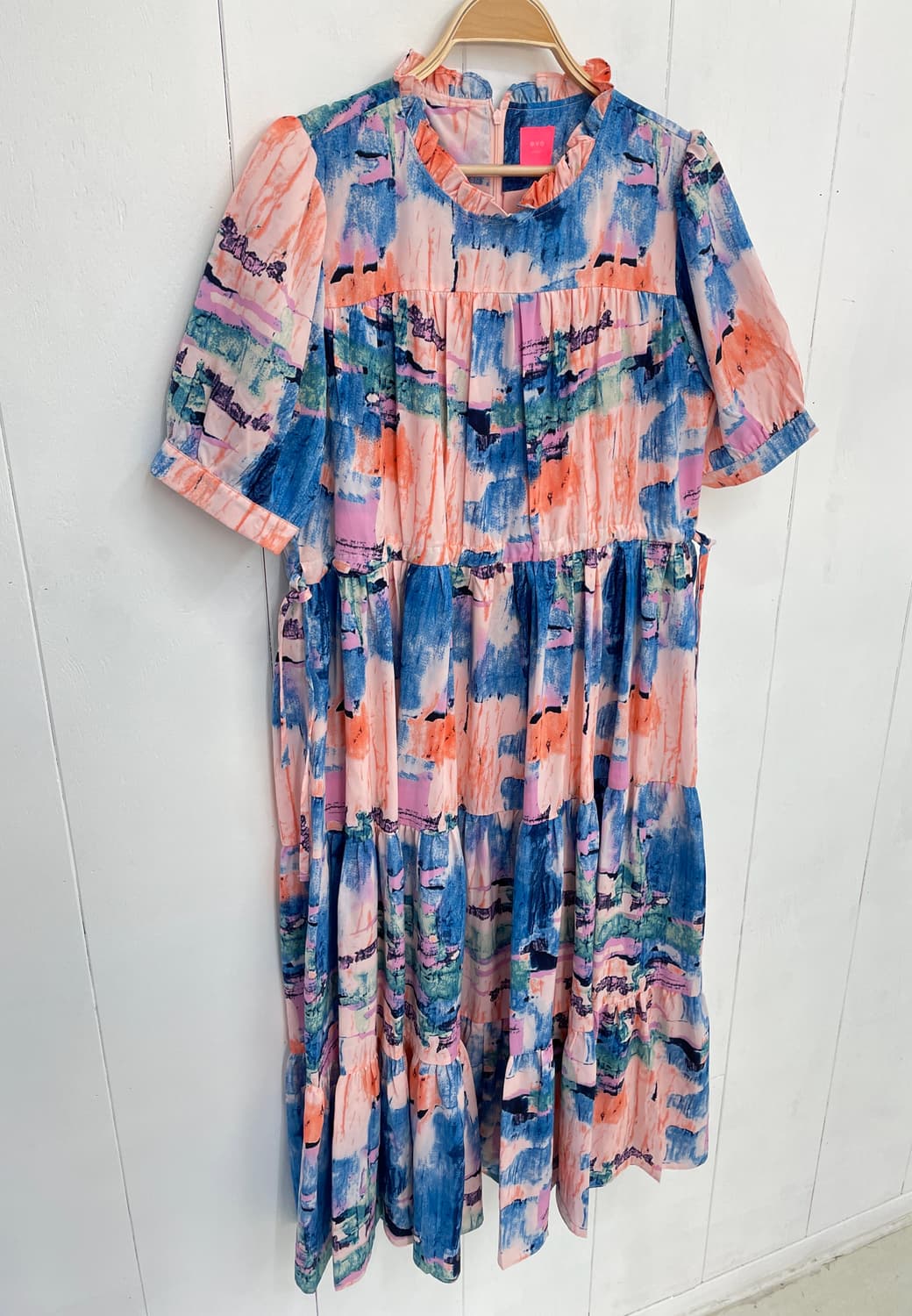 에보 서울(evo seoul) 추상화 패턴 티어드 롱 원피스 상품이미지4