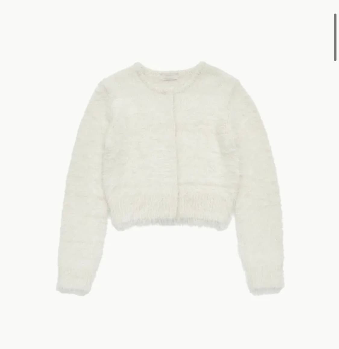 SHAGGY CROPPED CARDIGAN_IVORY 상품이미지1