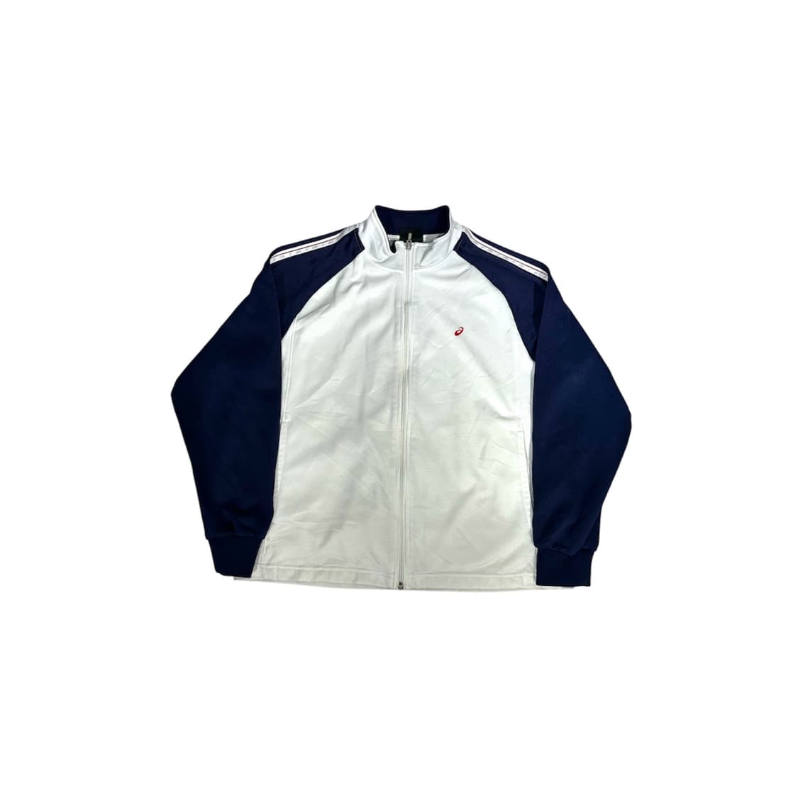 아식스 일본판 화이트 네이비 배색 사이드 라인 올드스쿨 트랙탑 져지 M 상품이미지5
