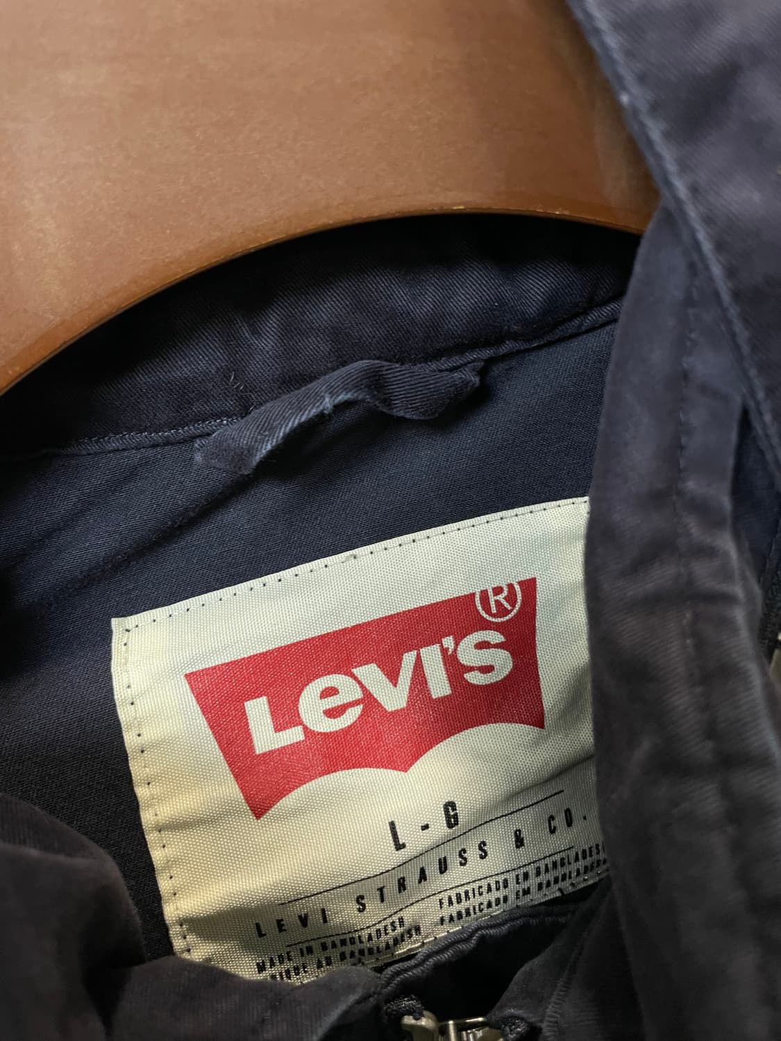 (L) levis 리바이스 화이트탭 히든후드 네이비 야상 자켓 상품이미지5