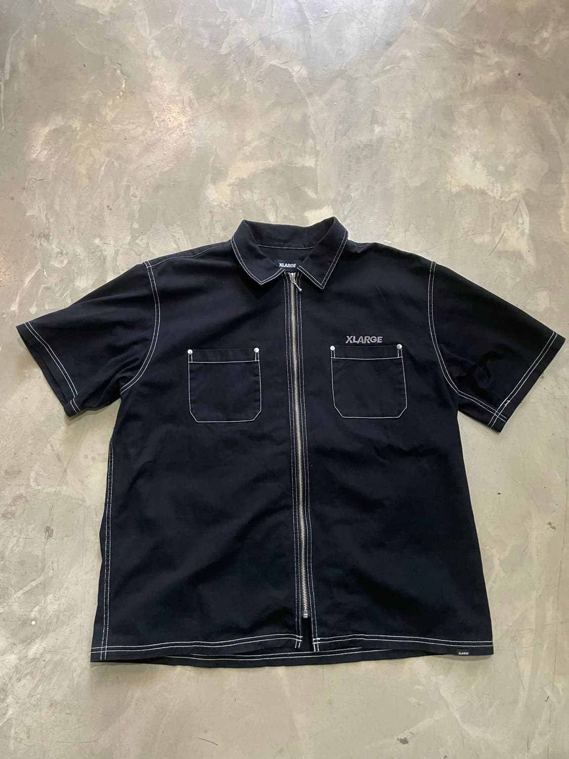 XLARGE 반팔 집업 블랙 XL 상품이미지3