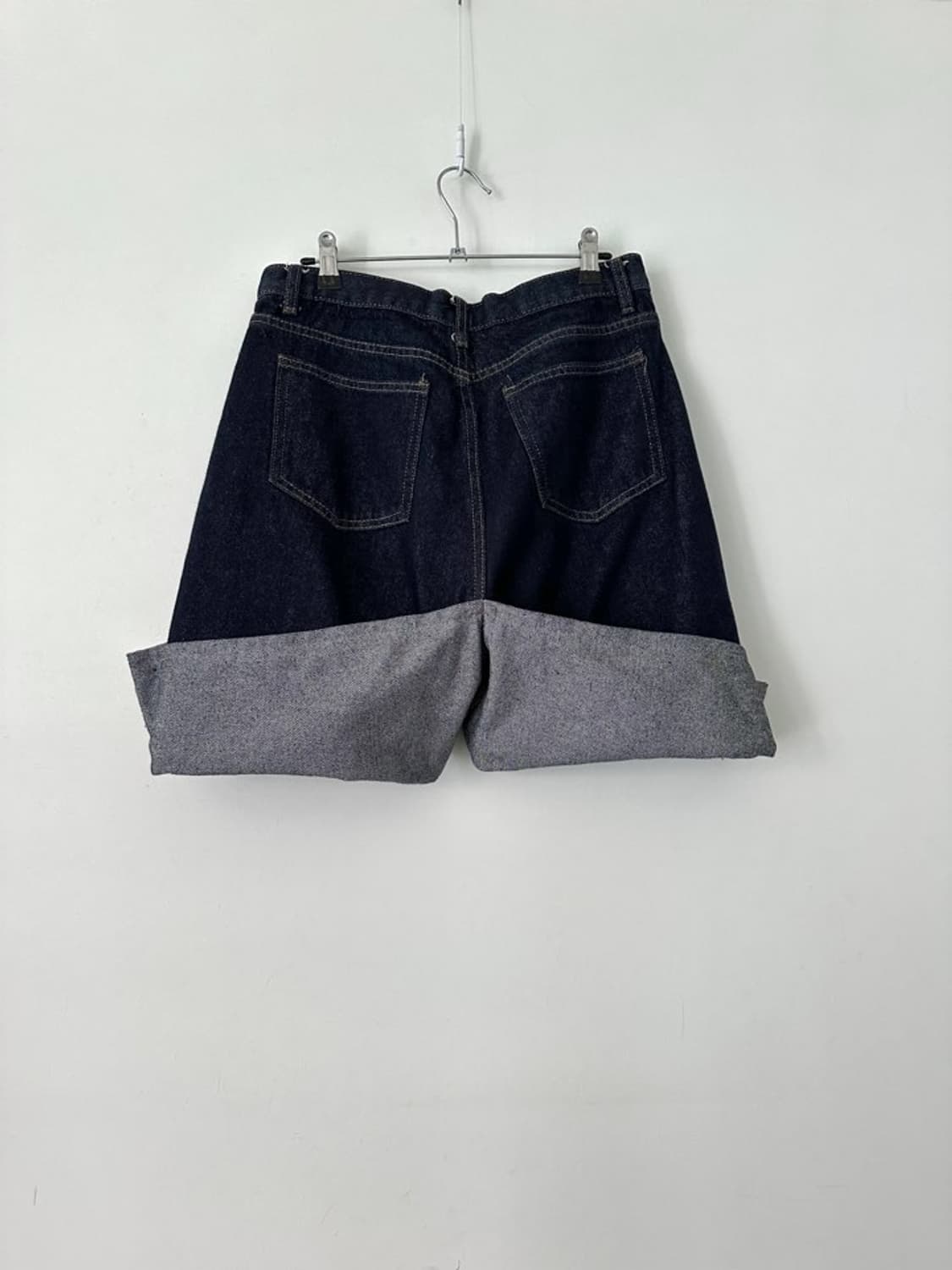 Upcycling reworked roll up denim pants 상품이미지5