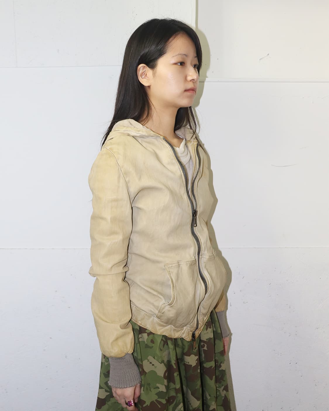 조르지오 브라토 레더 후디드 자켓 상품이미지1