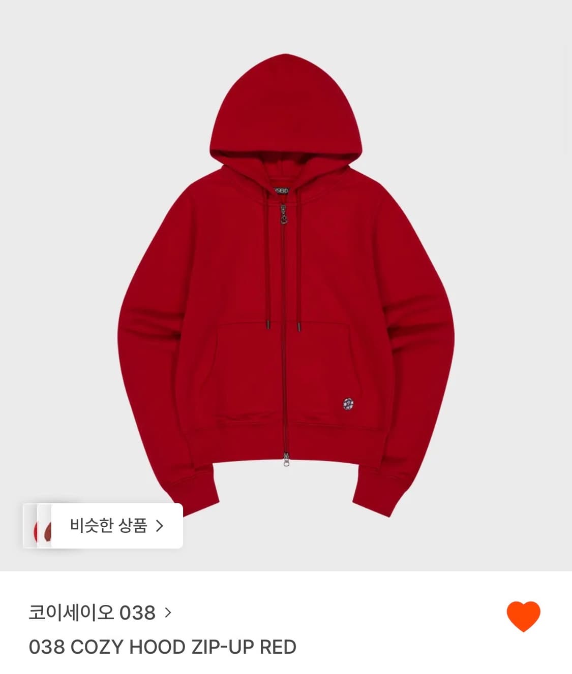 코이세이오 038 Cozy hood zipup [Red] 상품이미지1
