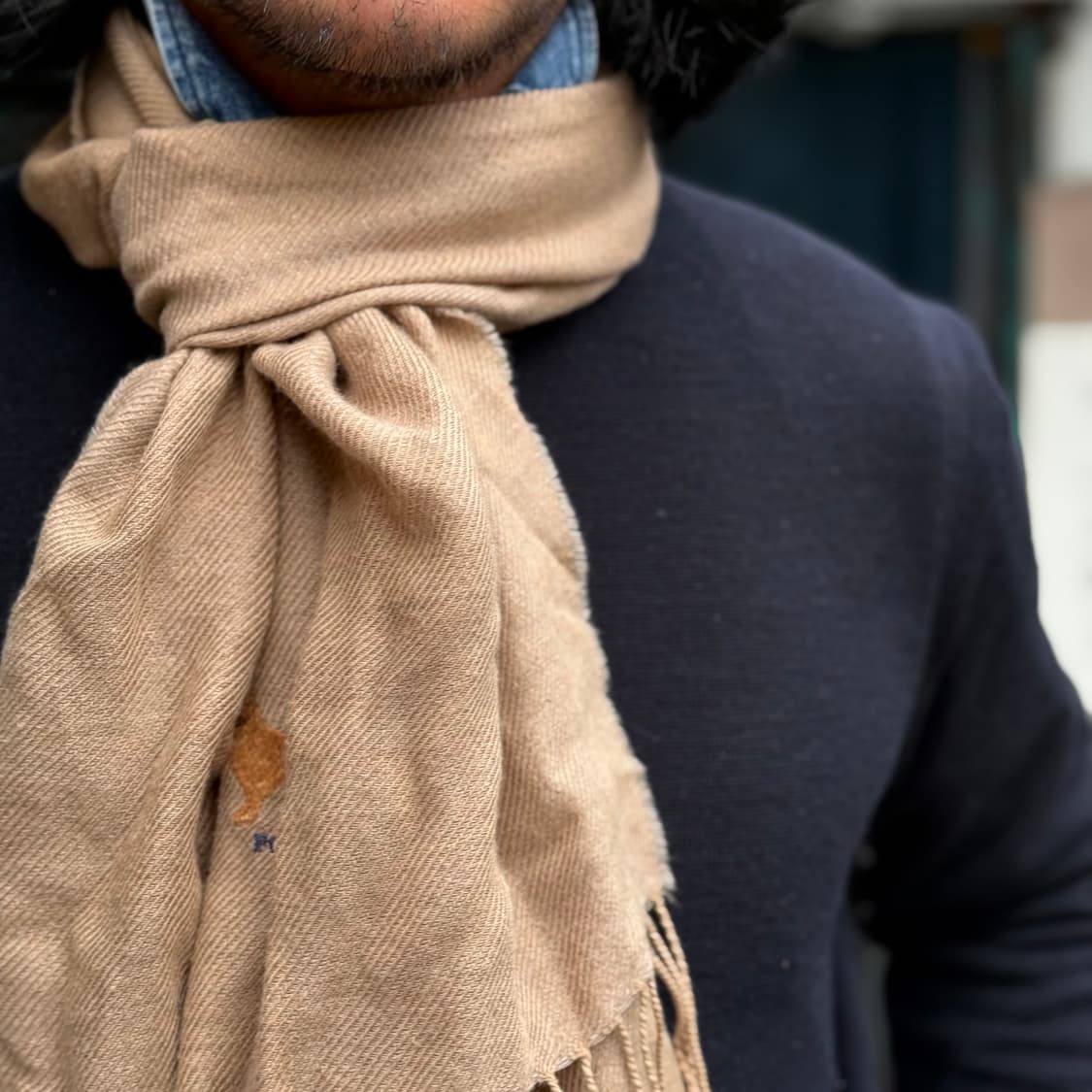 폴로 랄프로렌 도그 자수 울/코튼 머플러 상품이미지8