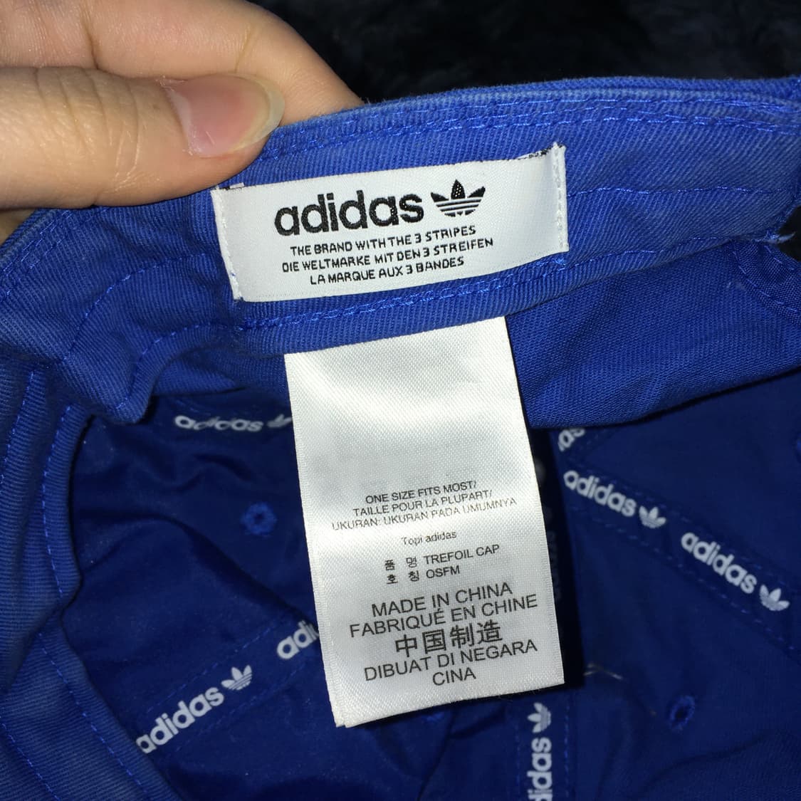 투티/A0 ADIDAS 빅로고 자수 볼캡 불꽃 로고 야구 모자 블루 상품이미지4