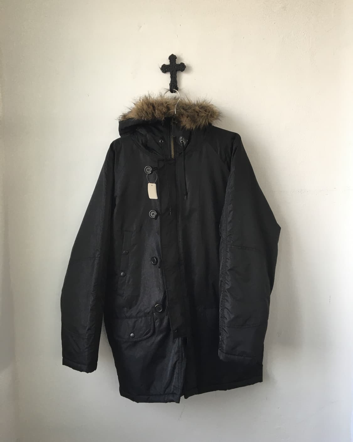 Fake fur hood filed jacket 상품이미지2