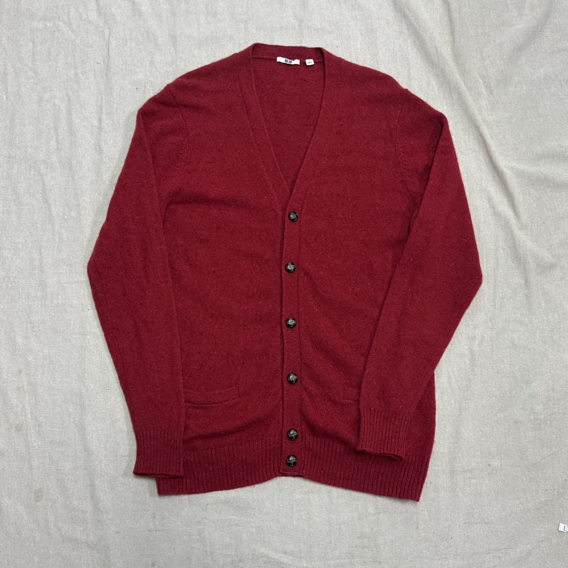 유니클로 멜란지패턴 레드 가디건 L 상품이미지2