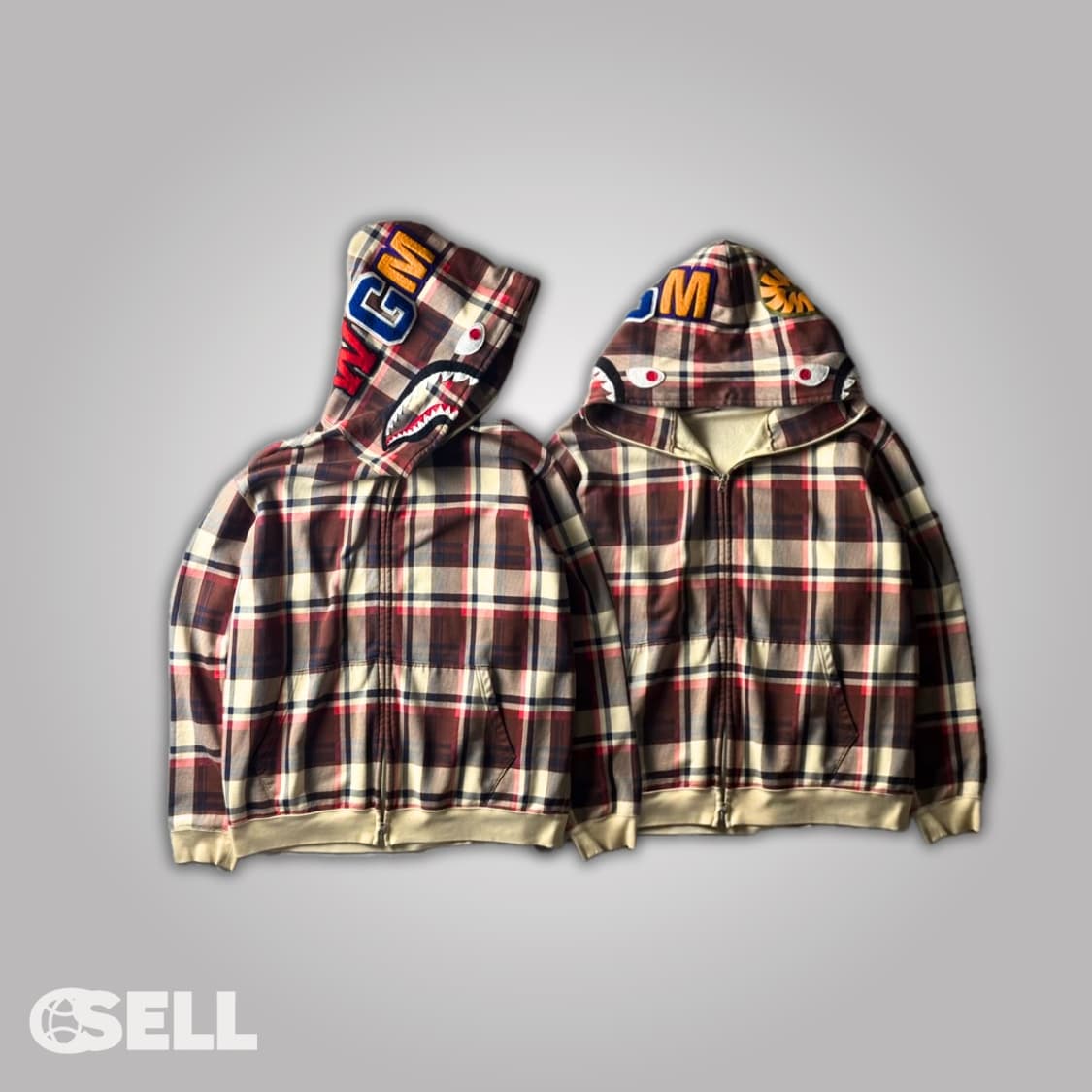 베이프 체크 샤크후드 상품이미지2