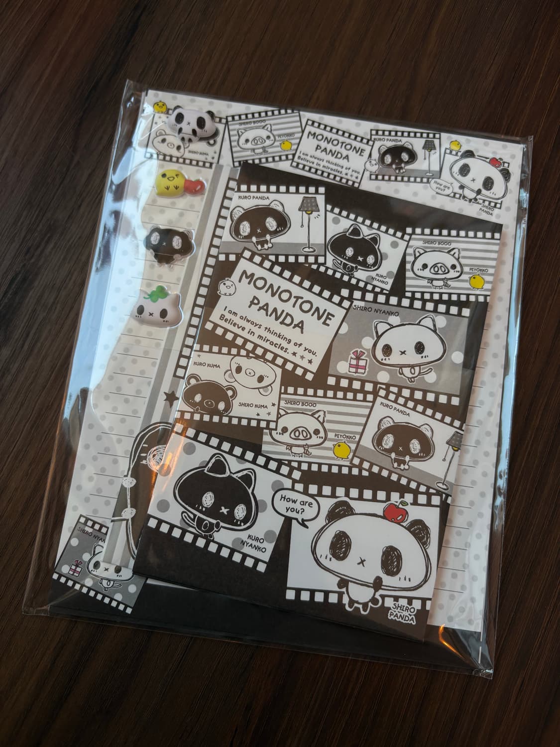스티커 편지지 세트(모노톤 팬더 상품이미지1