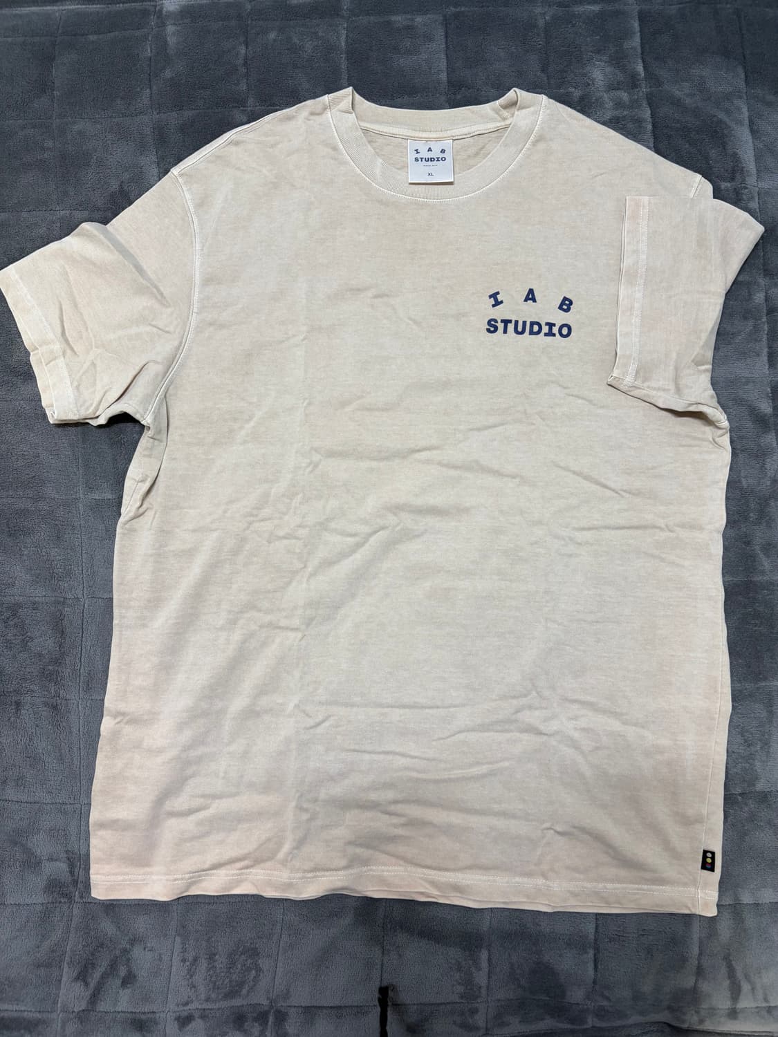 IAB 피그먼트 베이지 반팔티셔츠 XL 상품이미지1