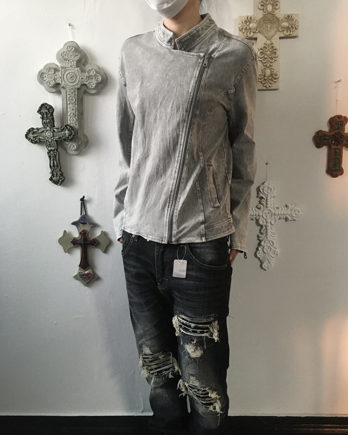 Dyed cotton rider jacket 상품이미지1