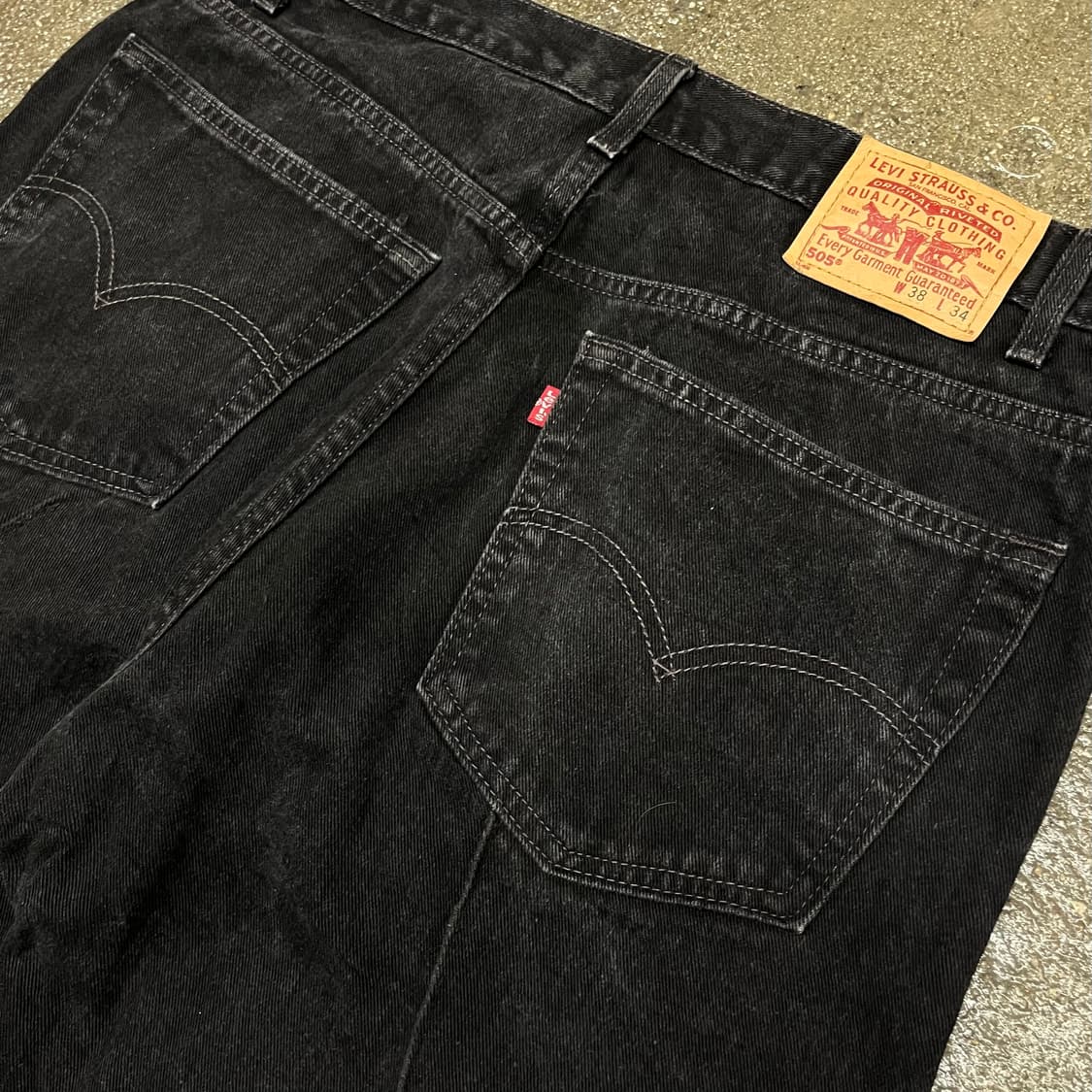 00s Levis505 핀턱 블랙진 (37“) 상품이미지7