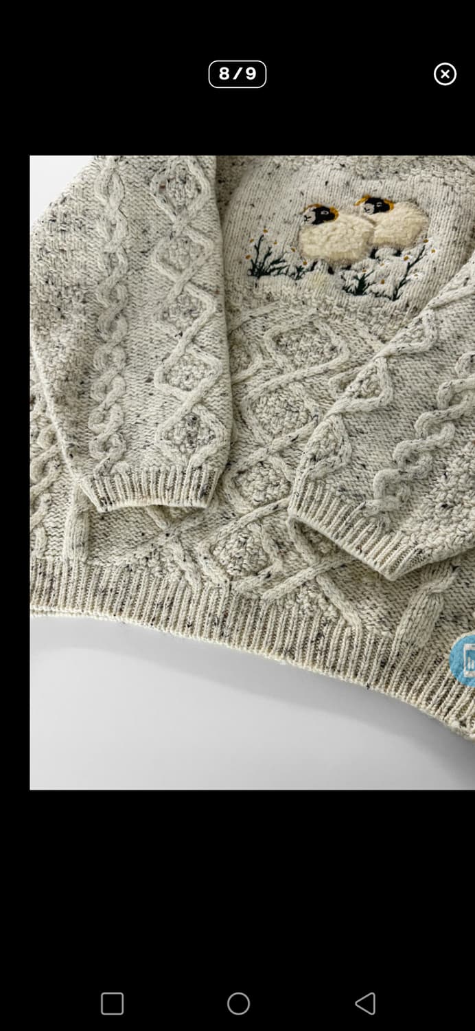 빈티지 양 자수 아란 케이블 스웨터 상품이미지8