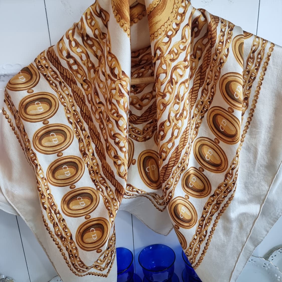 크리스챤 디올 스카프 아이보리 CD 로고 상품이미지9