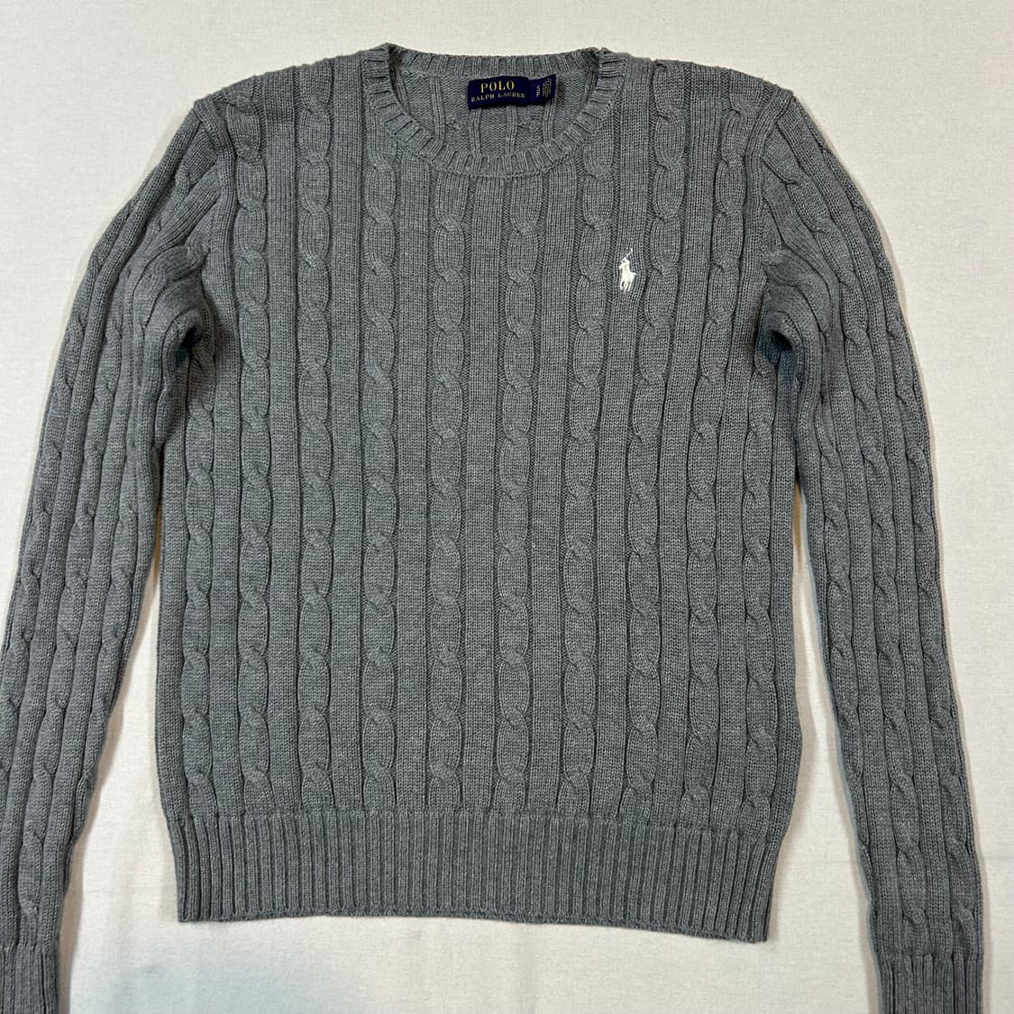 S) 폴로 랄프로렌 케이블 꽈배기 니트 그레이 상품이미지2