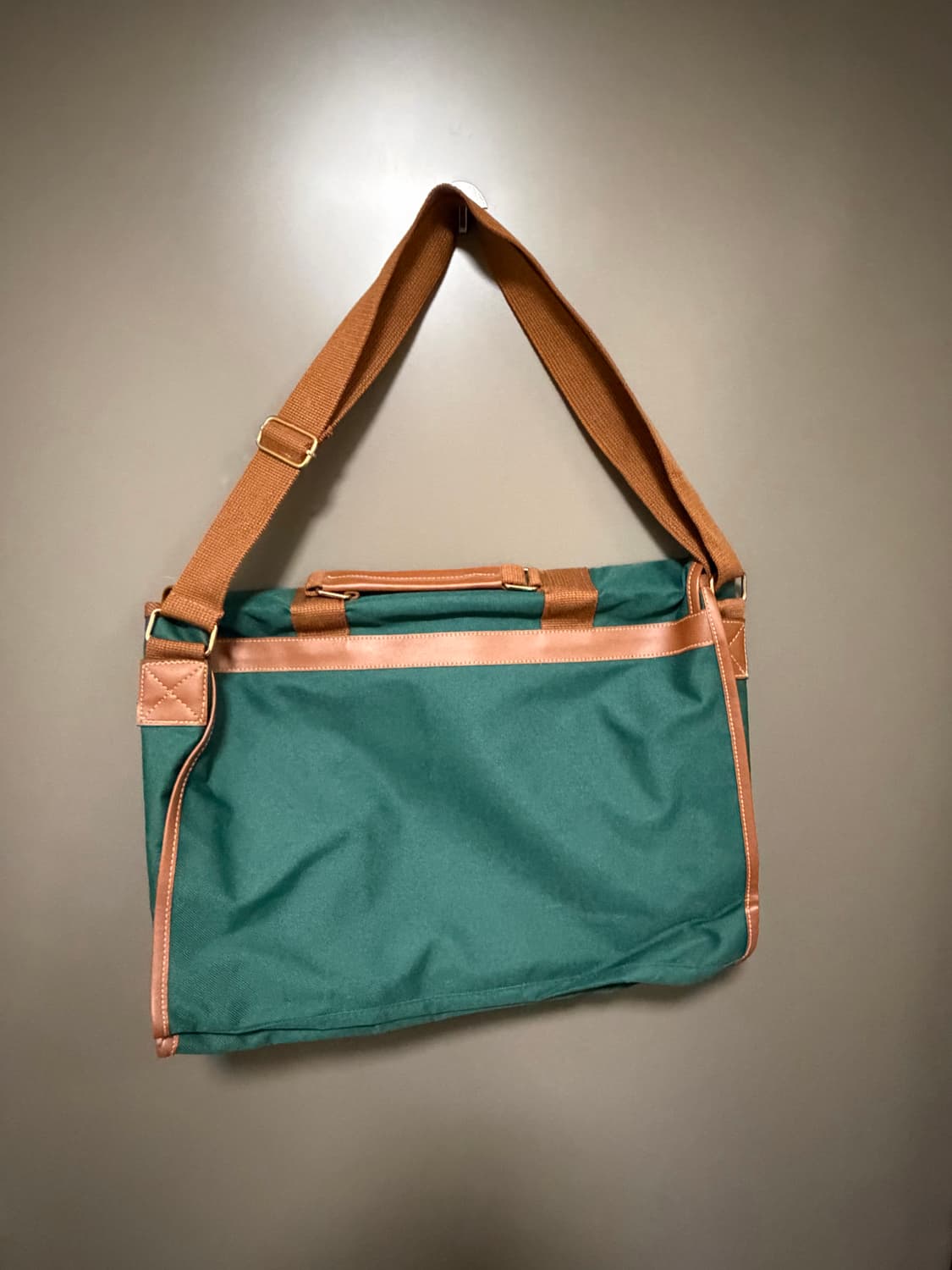 90s 폴로 랄프로렌 그린색 캔버스 가방 크로스백 상품이미지3