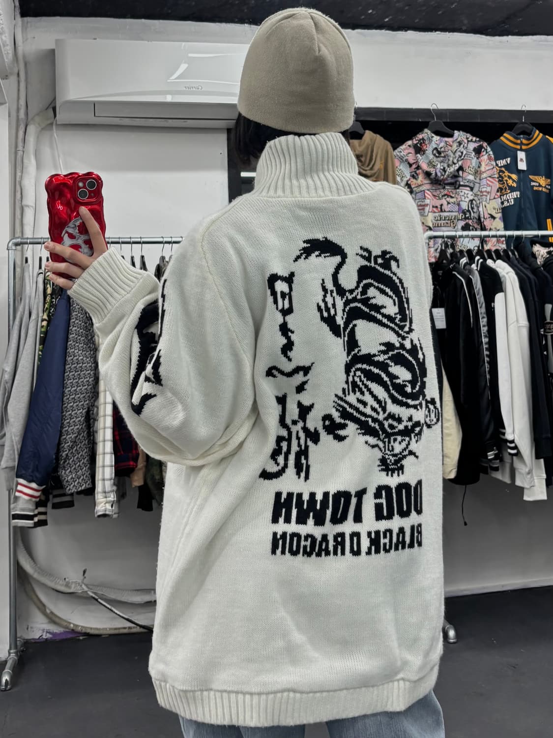 도그타운 블랙드래곤 니트집업 상품이미지5