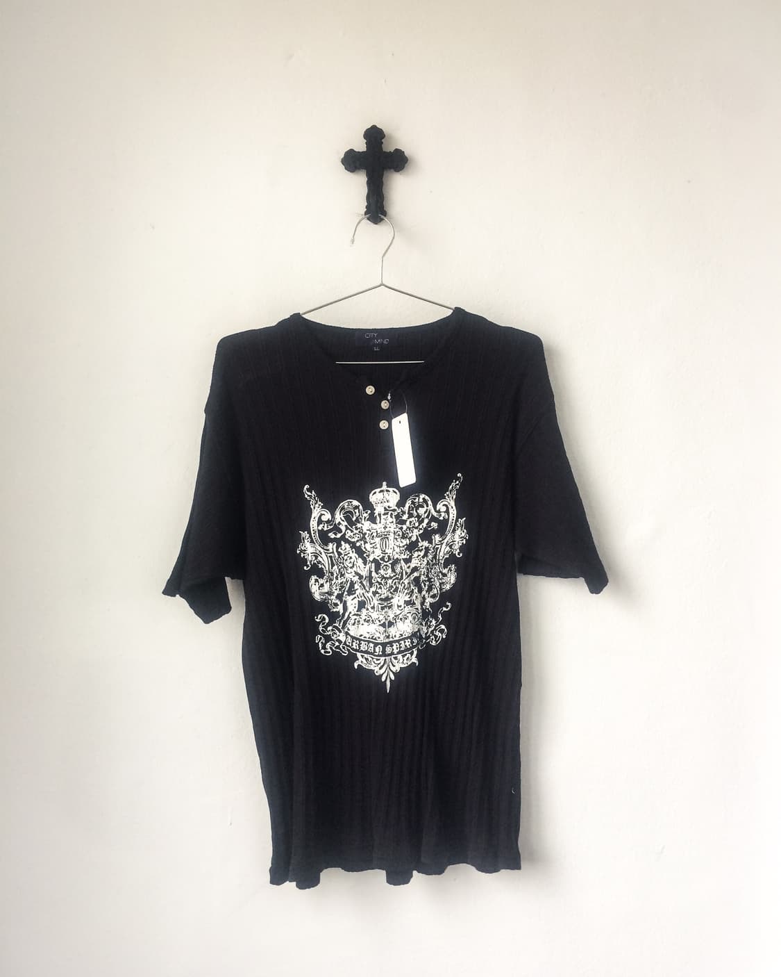 Lettering printing ribbed t shirt 상품이미지2