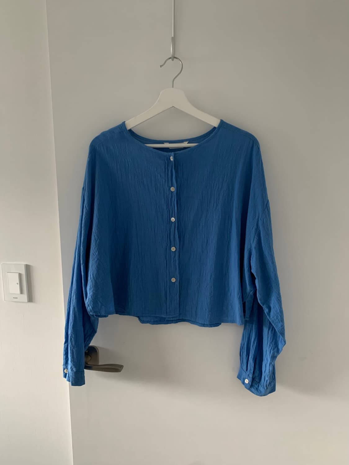 블루 코튼 가디건 상품이미지1