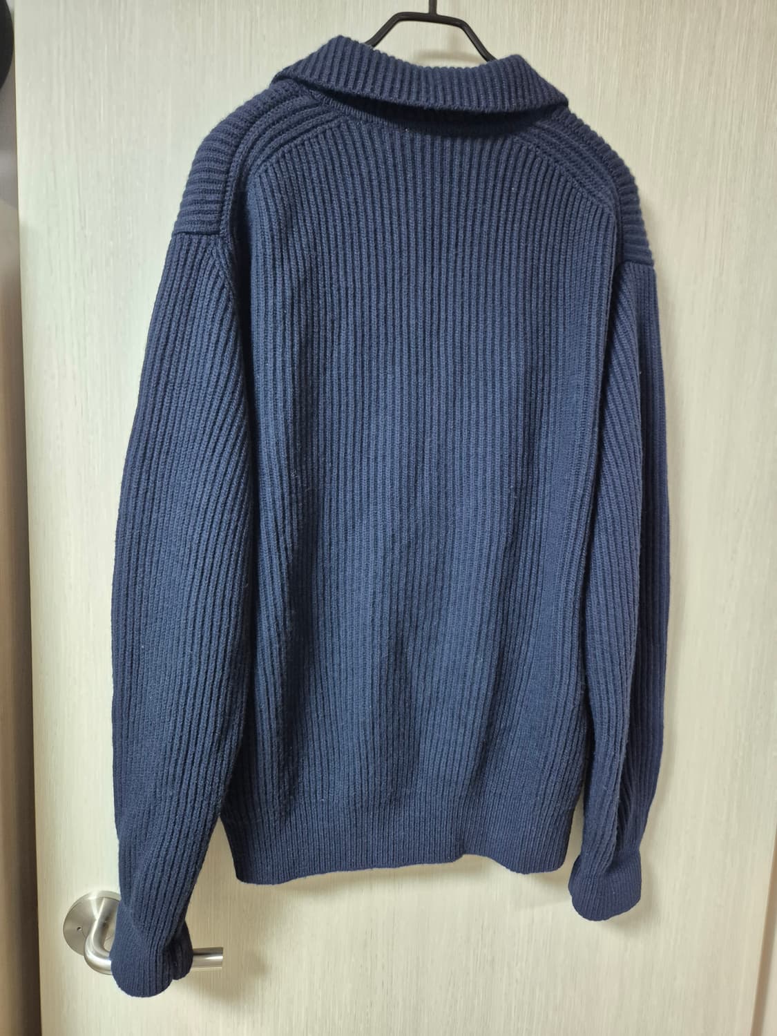 인더로우 풀집업 니트 카라집업가디건 3 네이비 상품이미지2