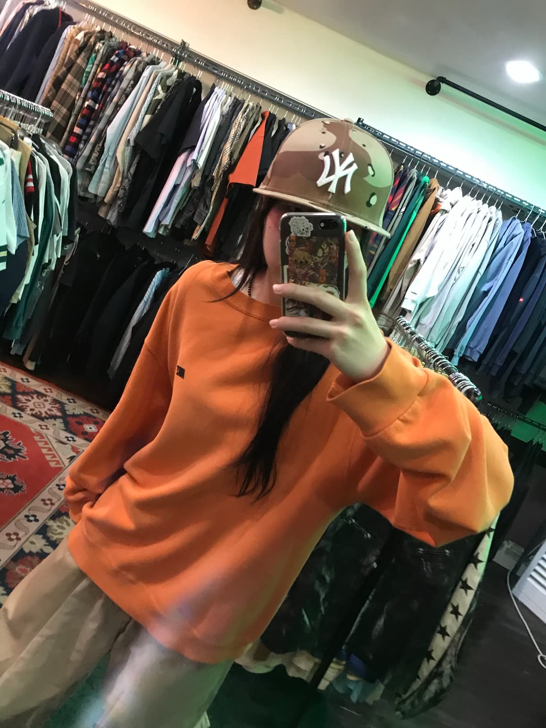 나이키 오버핏 맨투맨 오렌지 상품이미지5