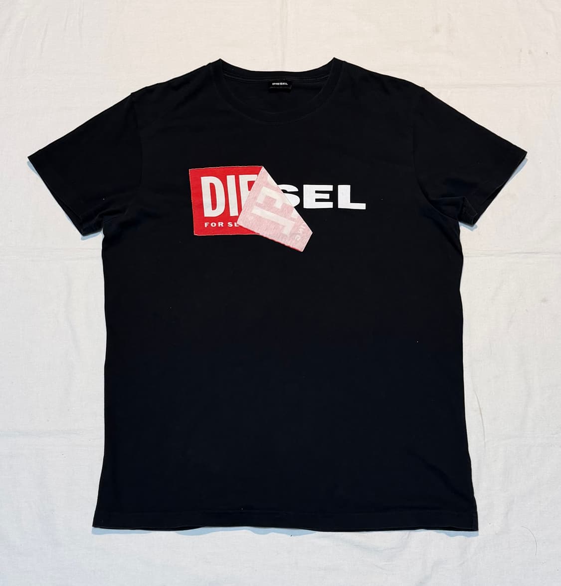 디젤 빅로고 박스로고 반팔 티셔츠 블랙 상품이미지1
