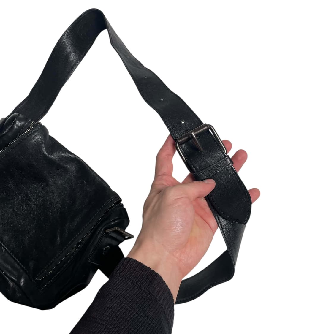 Y's 만다리나덕 맵 페인트 코팅 레더 벨트백 상품이미지7