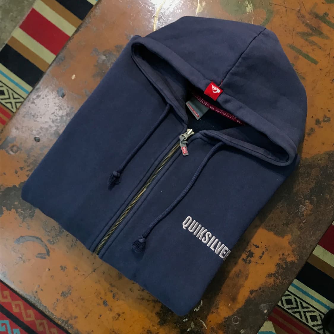 퀵실버 에이징 네이비 프린팅 기모 집업 후디 남성 115 빅사이즈 상품이미지1