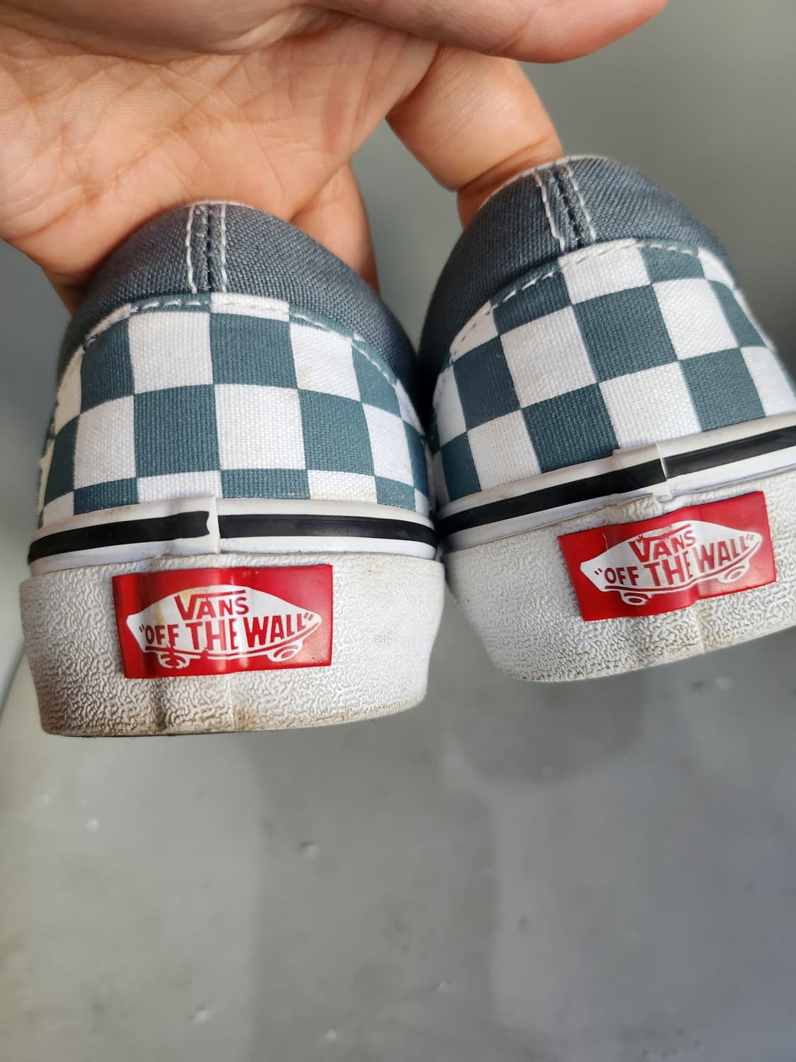 반스 체커보드 슬립온 그린/화이트 상품이미지4