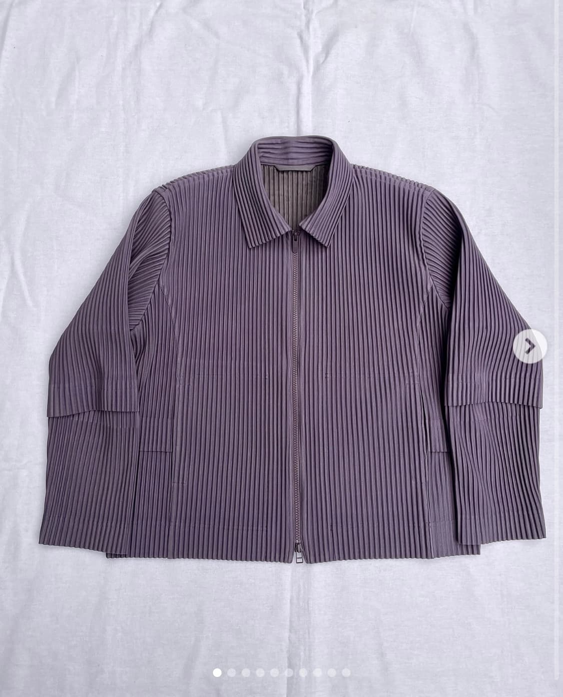 (2)옴므플리세 플리츠 집업 자켓 퍼플그레이 상품이미지1